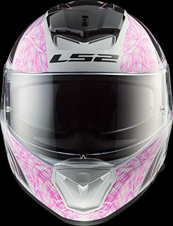 LS2 Integraalhelm - Breaker Rumble - Glans wit roze - Vooraanzicht