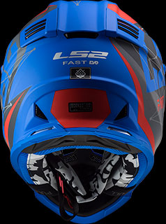 LS2 Crosshelm - Fast EVO Alpha - Mat blauw - Achteraanzicht