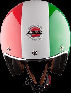 LS2 Jethelm - Italia - Glans tricolore - Vooraanzicht