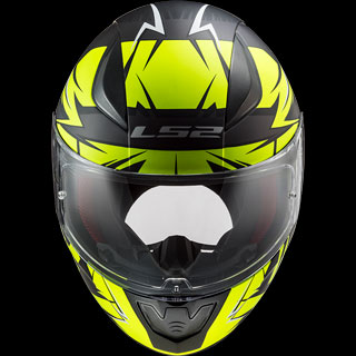 LS2 Integraalhelm - Rapid Cromo - Mat zwart fluo geel - Vooraanzicht